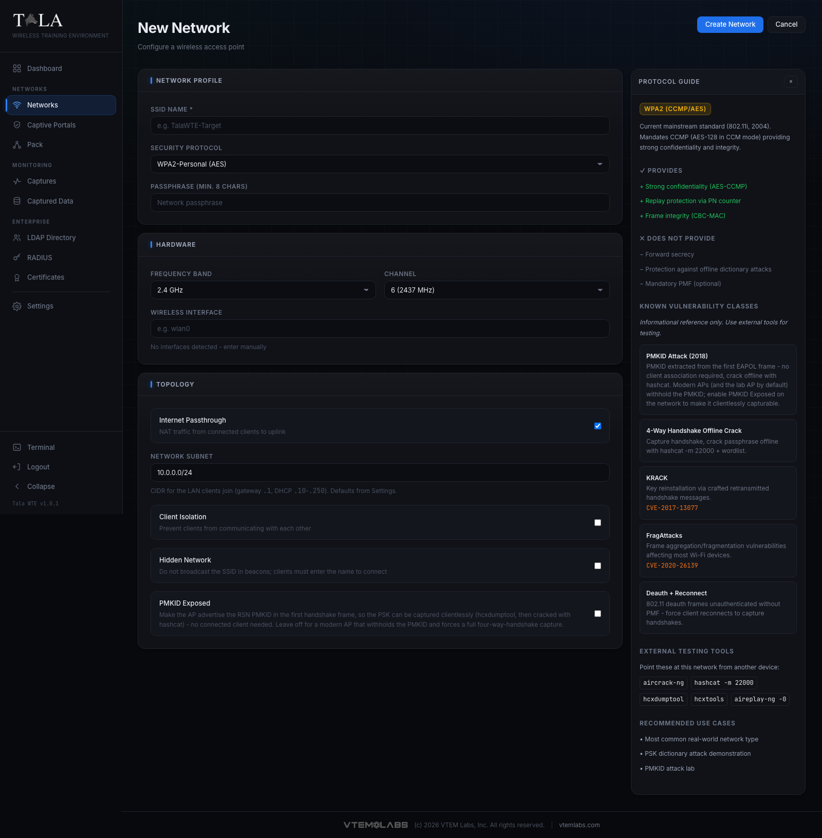 A WPA2-Personal network showing the PMKID Exposed toggle